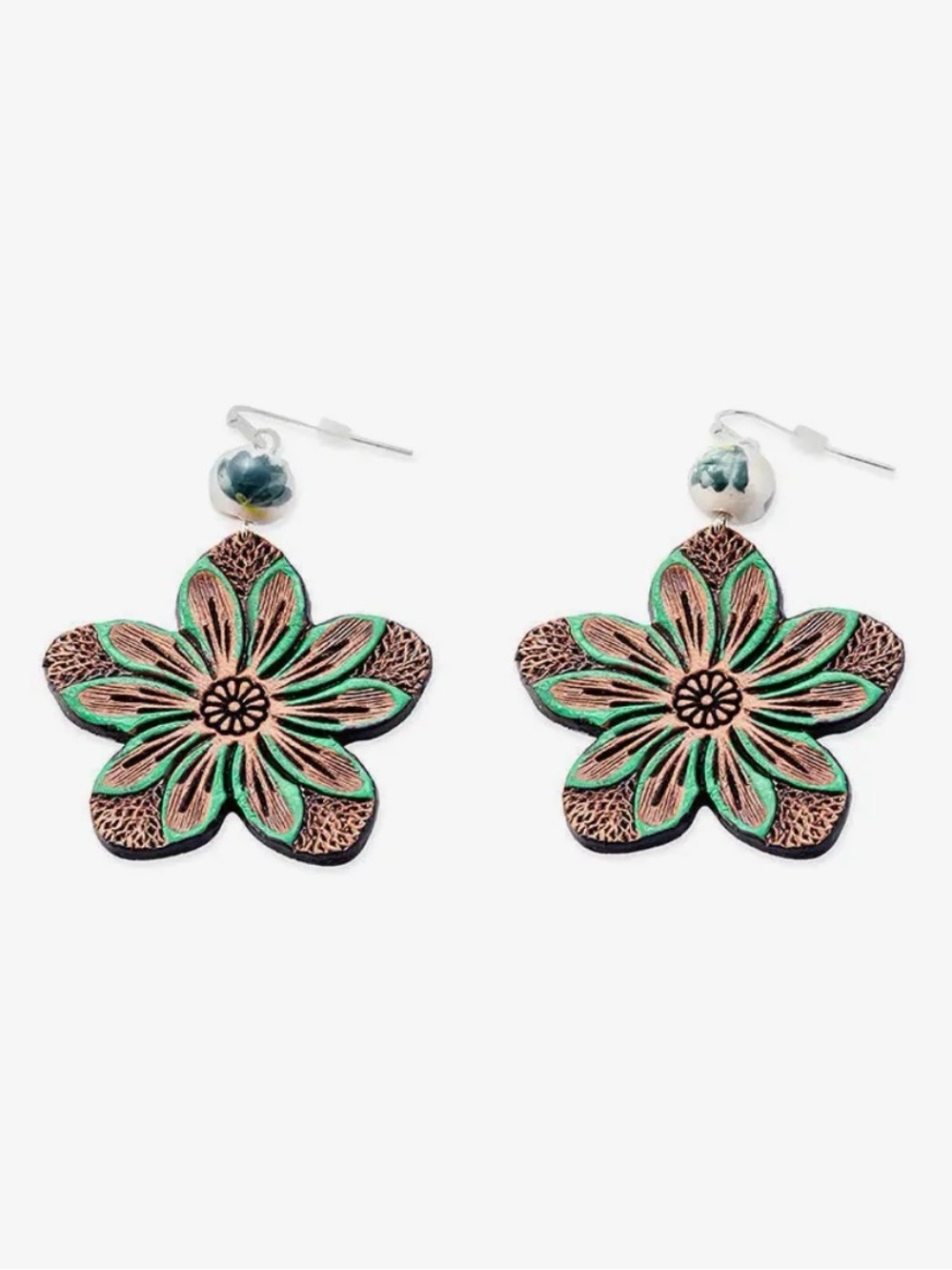 Myra Bag Lovely Bloom Leather Flower Earrings